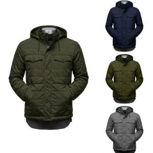 Available color options for the 32 Degrees Heat men's jacket, showcasing its stylish versatility.