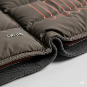 Close-up of the durable and comfortable fabric used in the Arris heated vest, designed for lasting wear.