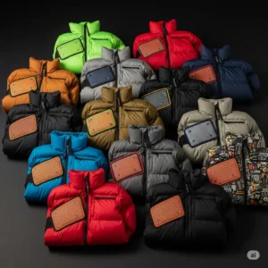 Collection of various styles and colors of heat straps jackets, offering diverse options for warmth