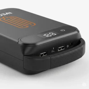 Compact and long-lasting battery pack specifically designed for heated vests, ensuring warmth and comfort on cold days.