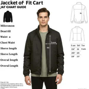 Size chart for a heated work jacket, helping customers choose the right fit for optimal comfort and performance
