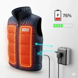 Durable and comfortable fabric construction of the high-quality Voltex heating vest.