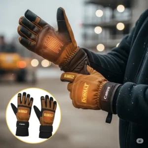 Image emphasizing the ergonomic design and comfortable fit of Dewalt heated gloves, ideal for prolonged wear.