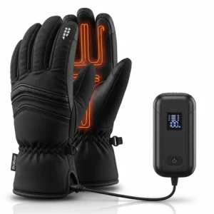 Compact battery pack designed for long-lasting power in heated gloves, ensuring warmth in cold conditions.