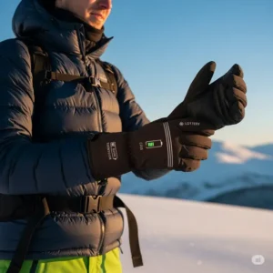 Enjoying extended outdoor activities thanks to a long-lasting battery powering heated gloves.