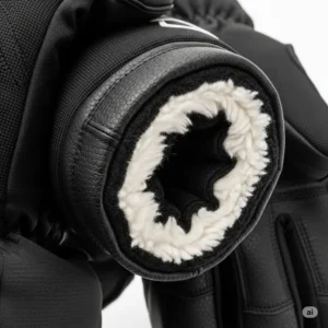 Close-up view of premium OR ski gloves, showcasing waterproof and insulated features for winter sports.