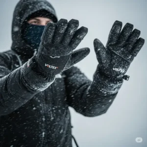 Soft, comfortable lining and durable materials of Voltex heated gloves.