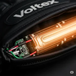 Close-up of the advanced heating element within Voltex heated gloves for superior warmth.

