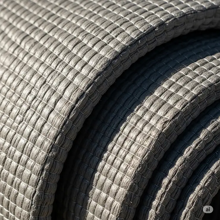 Close-up view of the durable, insulated material of a high-quality concrete heat blanket designed for efficient curing.