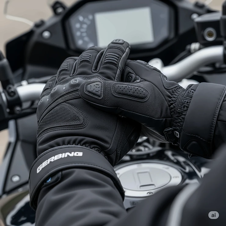 Image depicting the ergonomic design and comfortable fit of Gerbing heated gloves, ensuring dexterity for motorcyclists.