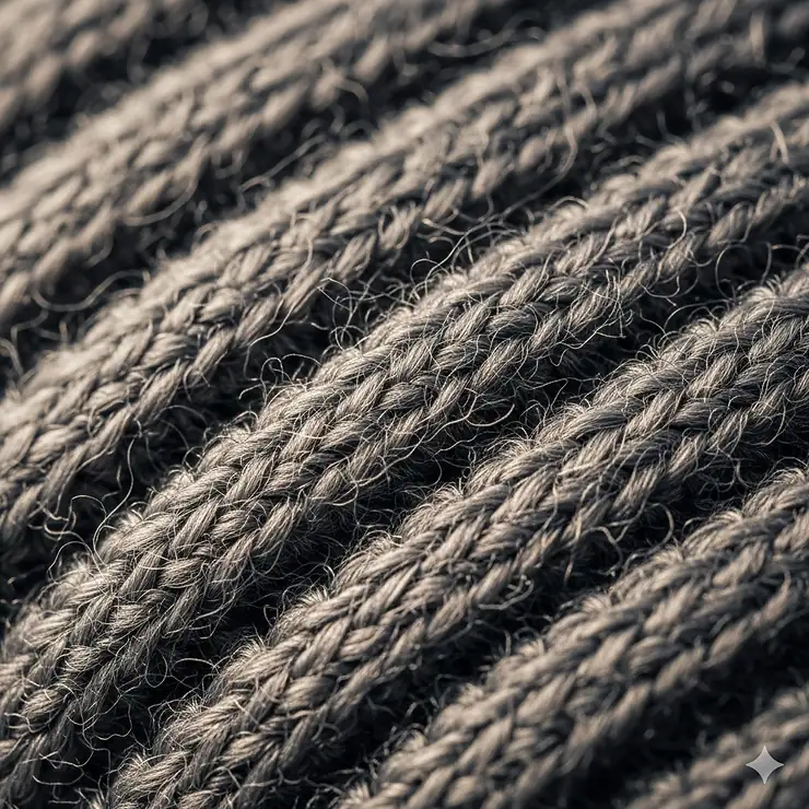 A macro shot showing the soft texture of the merino wool blend used in Lenz heated socks, emphasizing the warmth and breathability of the fabric.