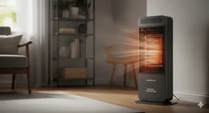 A convection-style American-made space heater that uses natural air circulation to heat a room quietly.