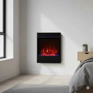 A compact, small vertical electric fireplace model suitable for apartments or bedrooms.