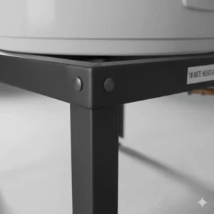 Close-up of the heavy-gauge, rust-resistant steel construction used for the robust 18 inch hot water heater stand.