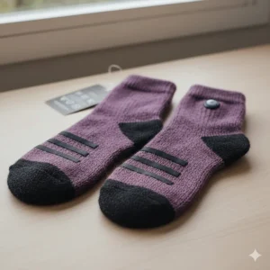 Durable design of the heated socks for seniors with reinforced heel and toe areas for long-lasting winter wear.
