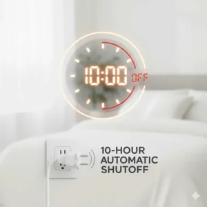 Graphic icon representing the 10-hour automatic shutoff safety feature for electric bedding.