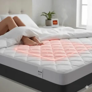 Visual representation of the preheat setting on a Serta controller warming a cold bed before sleep.