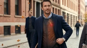 Close-up illustration of the lightweight, breathable fabric layers of an ultra thin heated vest.