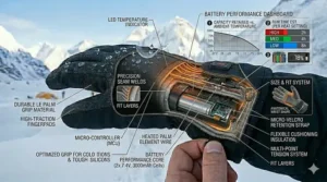 A clear size chart for heated mittens showing how to measure hand circumference for a perfect fit.