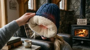 Detailed view of the interior fleece lining inside the best heated beanie for maximum comfort.