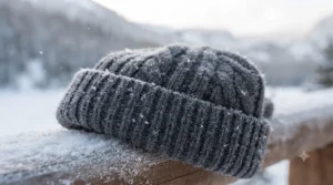 A thick wool knit regular beanie providing natural insulation for winter protection