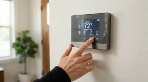 Digital control panel on the best oscillating ceramic heater with adjustable thermostat