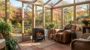 Rapid heat distribution from the best oscillating ceramic heater warming up a chilly sunroom.