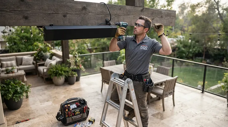 An infratech heater review detailing the professional installation process and wiring setup.