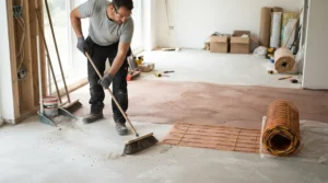 Proper subfloor preparation before placing an electric floor heating mat